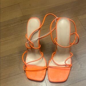 Orange Strappy Women's Sandals